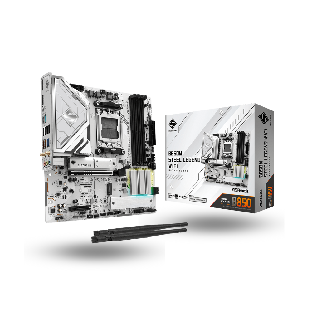 ASRock B850M Steel Legend WIFI (AM5, AMD B850, DDR5, USB3.2 Type-C, SATA3)