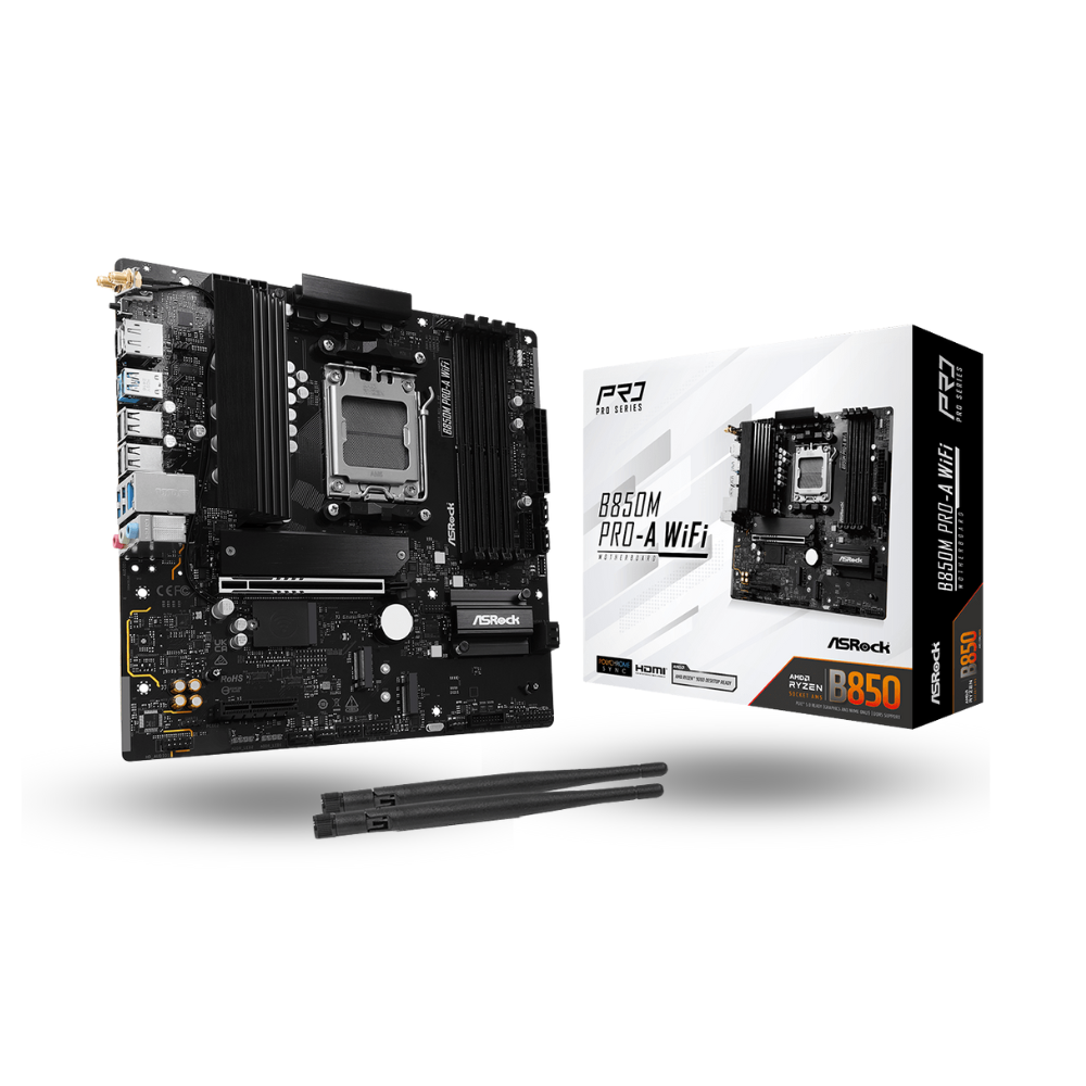 ASRock B850M Pro-A WIFI (AM5, AMD B850, DDR5, USB3.2 Type-C, SATA3)