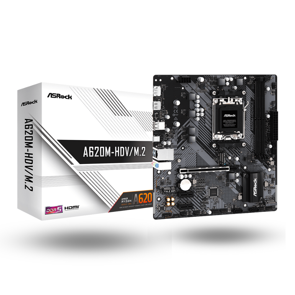 ASRock A620M-HDV/M.2 (AM5, AMD A620, DDR5, USB3.2, SATA3)