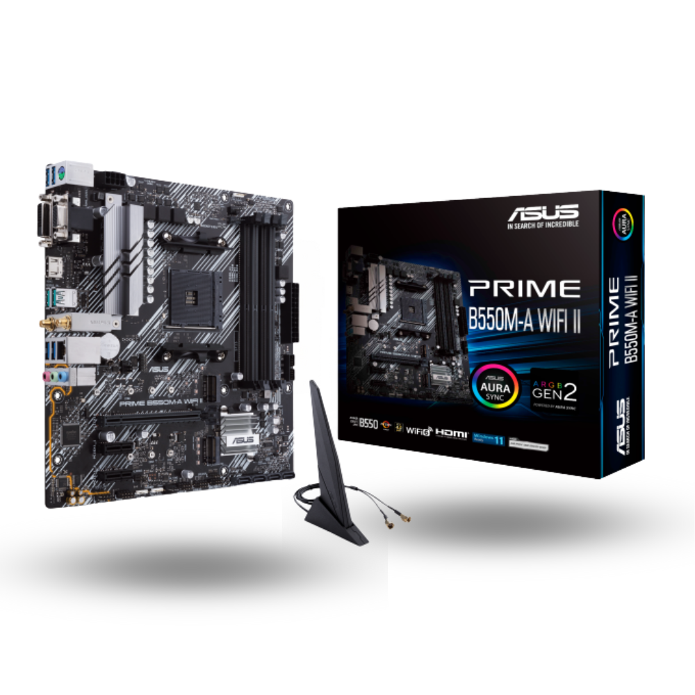 Asus PRIME B550M-A WIFI II (AM4, AMD Promontory B550, DDR4, USB3.2, SATA3)