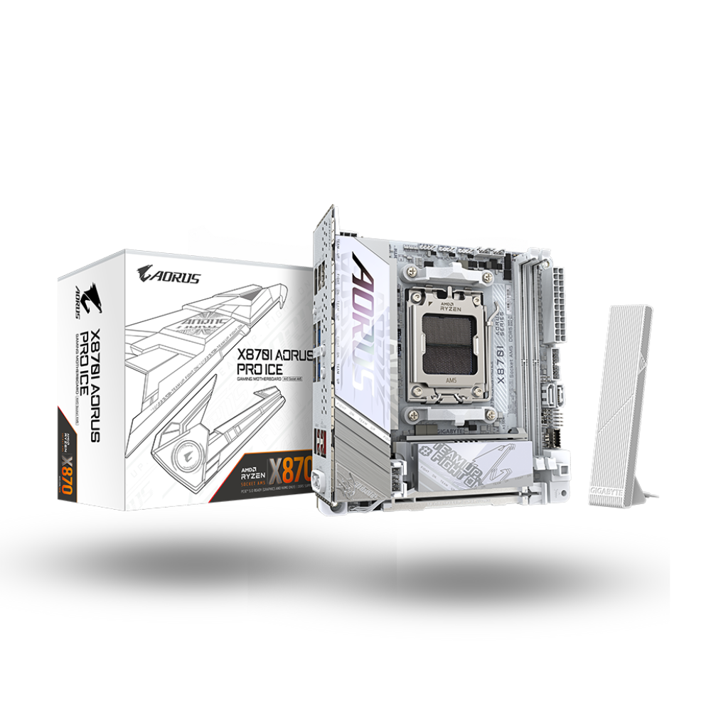 Gigabyte X870I AORUS PRO ICE (AM5, AMD X870, DDR5, USB3.2 Type-C, SATA3)