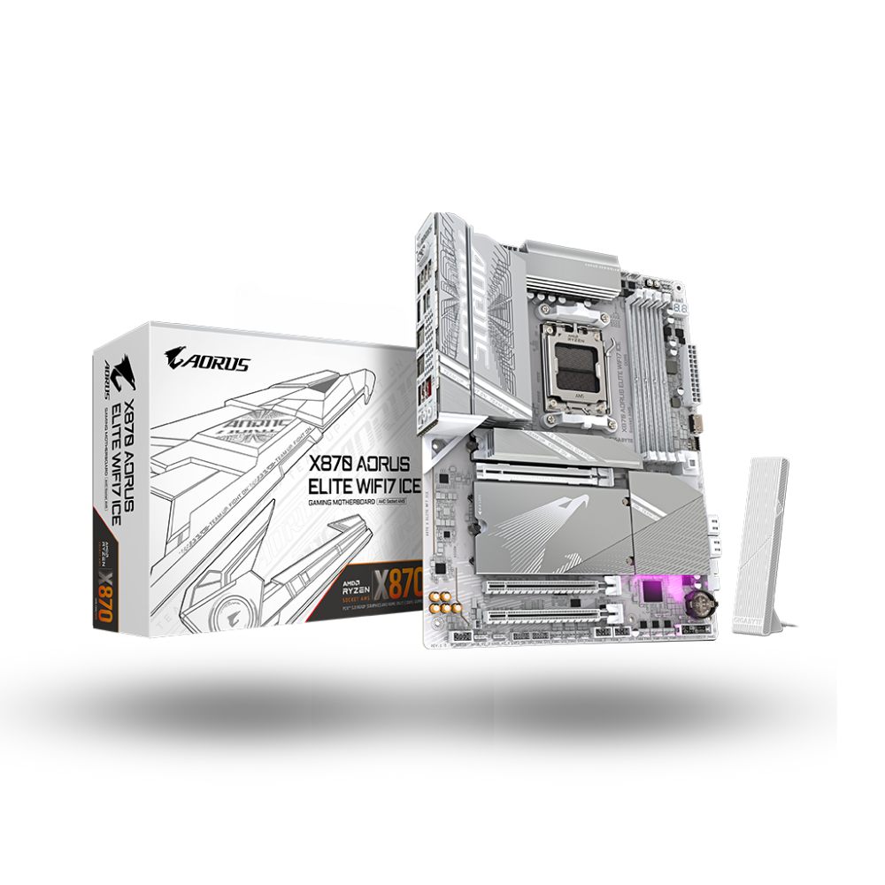 Gigabyte X870M AORUS ELITE WIFI7 ICE (AM5, AMD X870, DDR5, USB3.2 Type-C, SATA3)