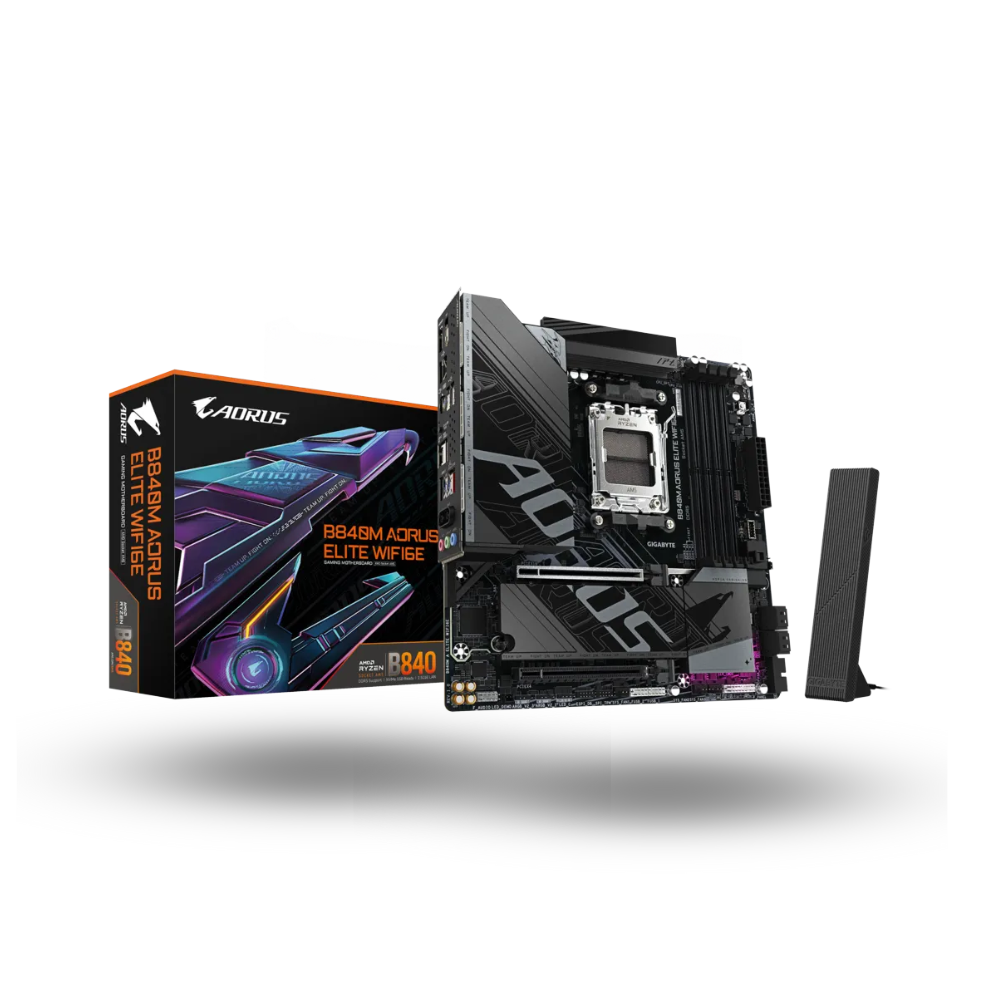 Gigabyte B840M AORUS ELITE WIFI6E (AM5, AMD B840, DDR5, USB3.2 Type-C, SATA3)