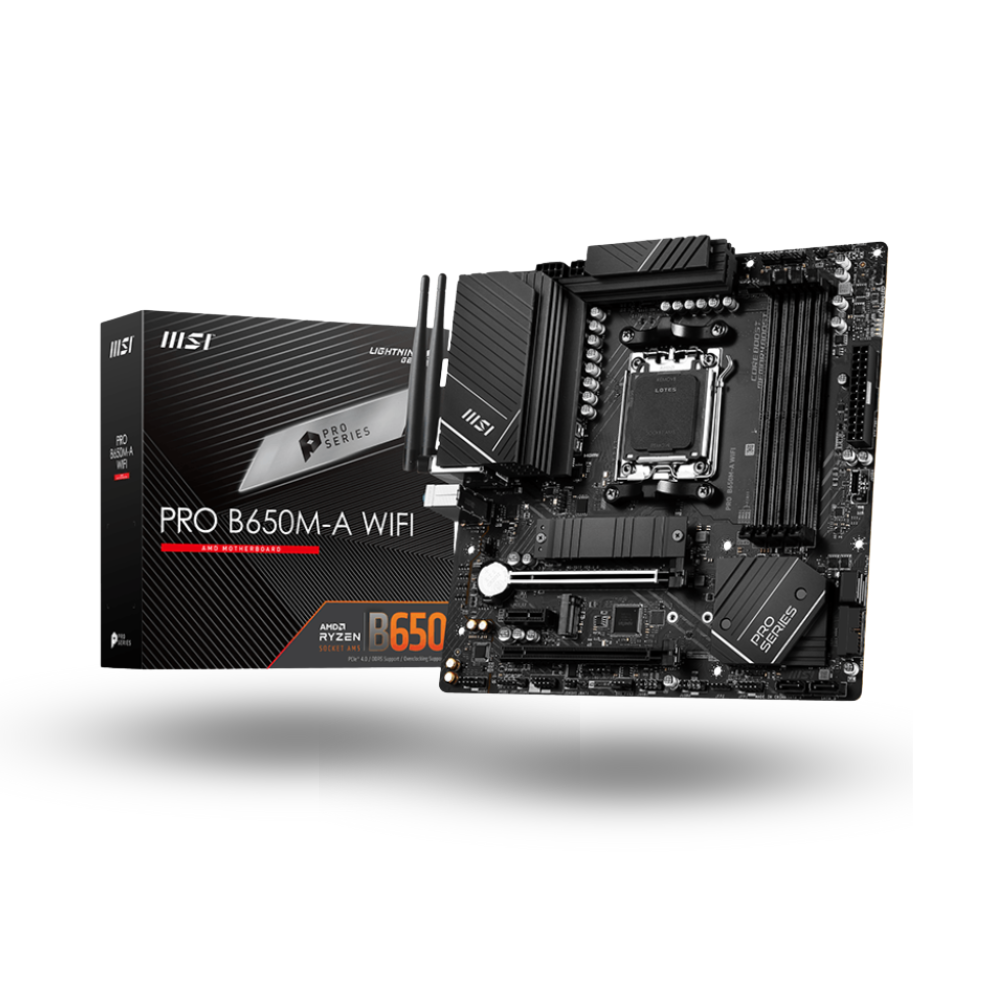 MSI PRO B650M-A WIFI (AM5, AMD B650, DDR5, USB3.2 Type-C, SATA3)