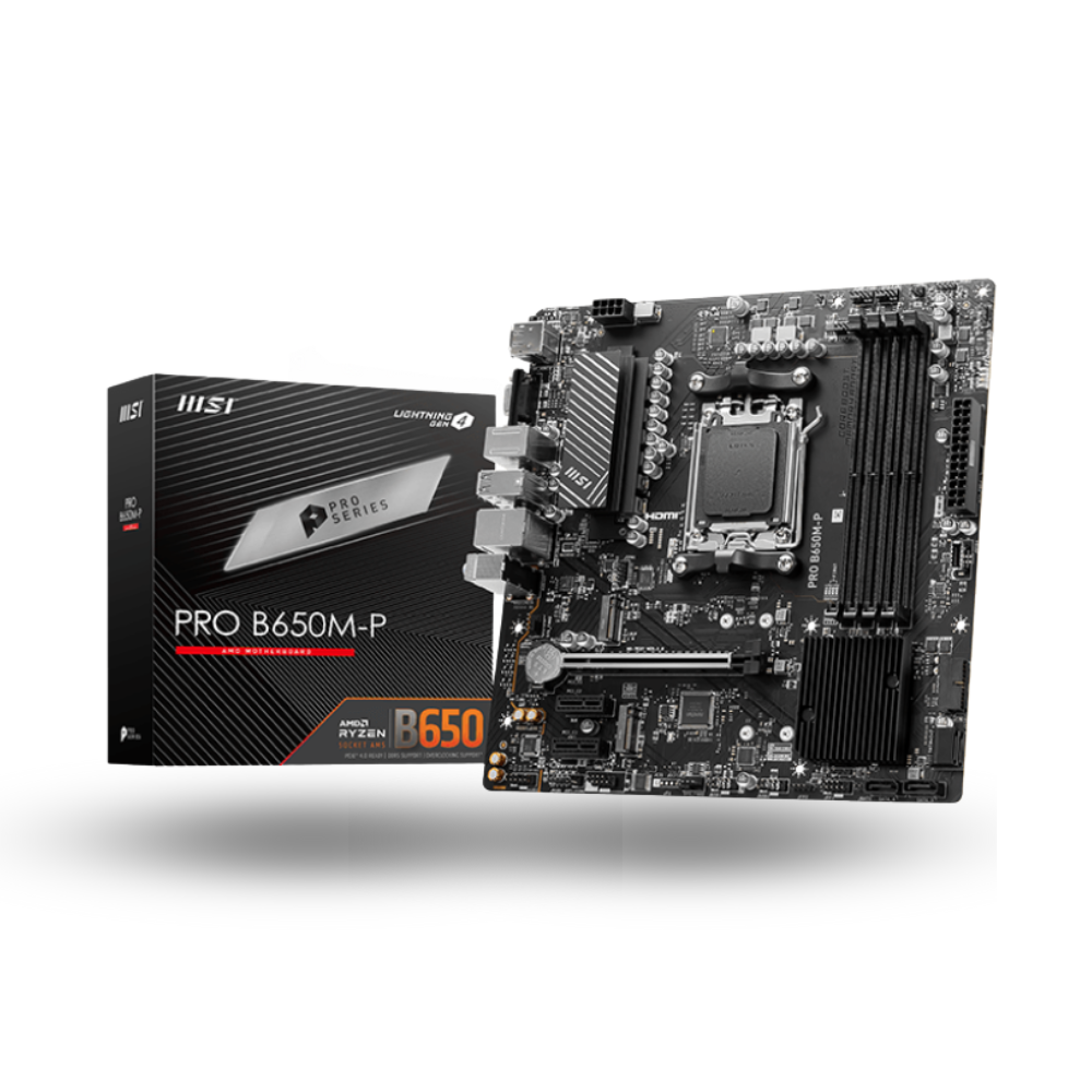 MSI PRO B650M-P (AM5, AMD B650, DDR5, USB3.2 Type-C, SATA3)