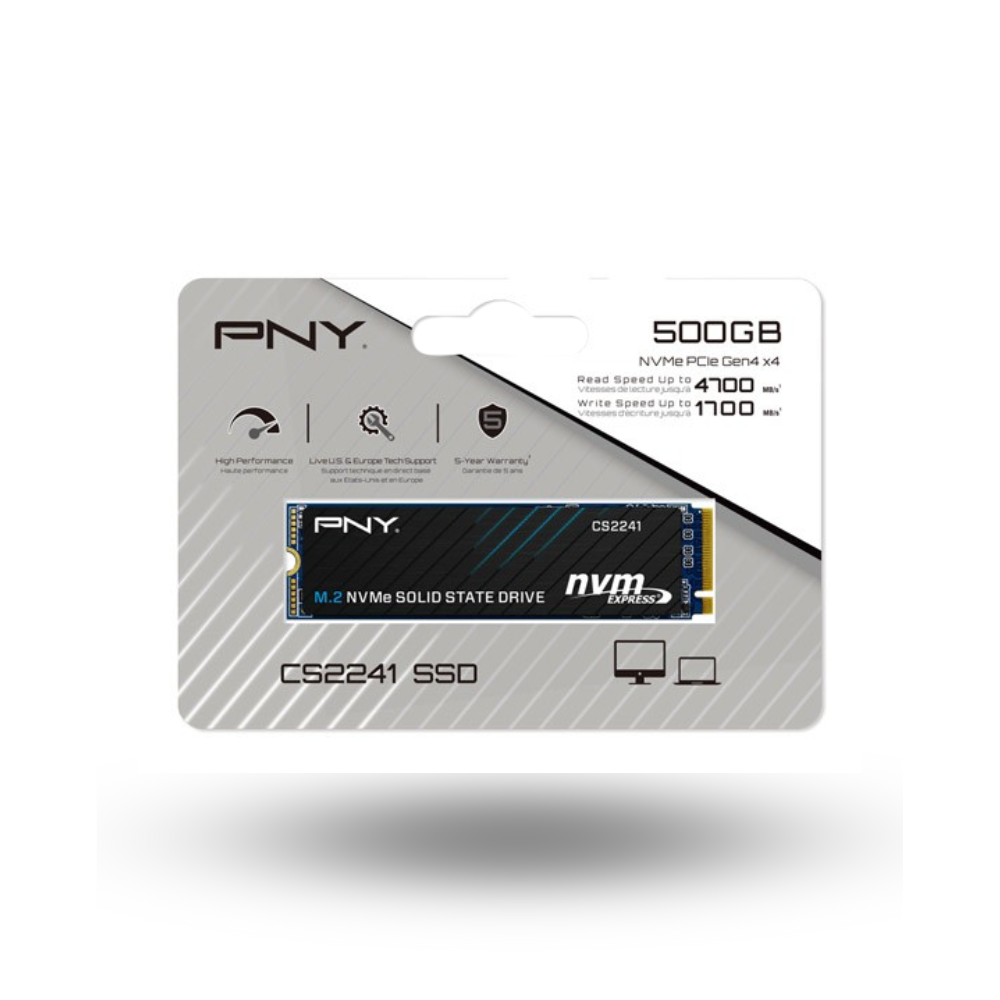 PNY CS2241 Series M.2 2280 NVME PCIe Gen4x4 500GB - Grs 5th - R 4700MB/s & W 1700MB/s