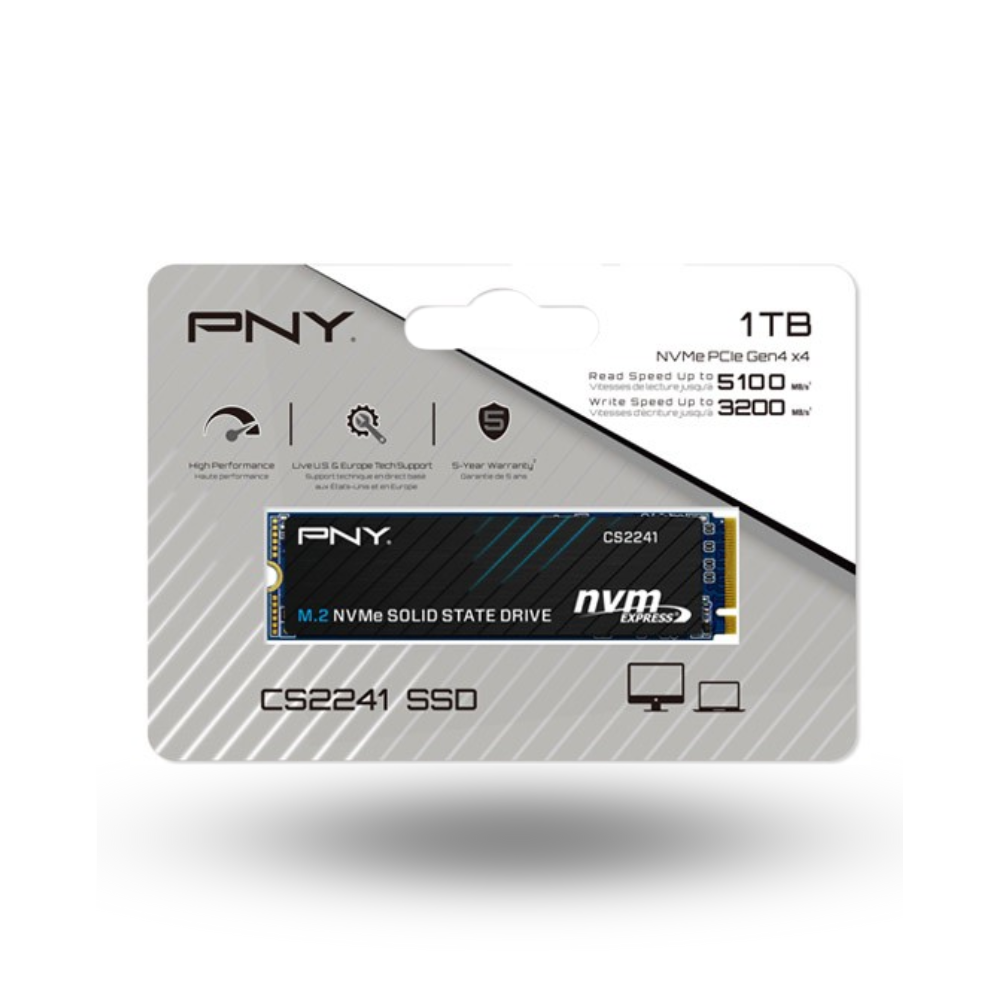 PNY CS2241 Series M.2 2280 NVME PCIe Gen4x4 1TB - Grs 5th - R 5100MB/s & W 3200MB/s