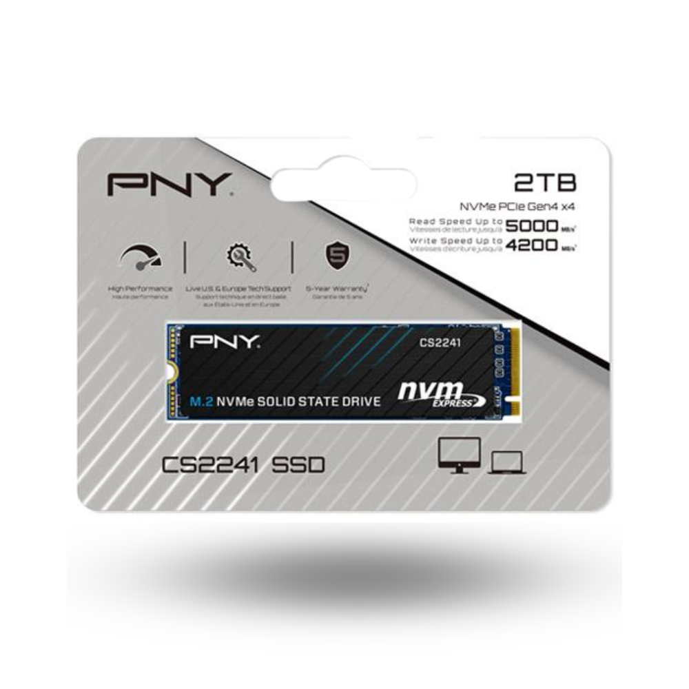 PNY CS2241 Series M.2 2280 NVME PCIe Gen4x4 2TB - Grs 5th - R 5000MB/s & W 4200MB/s