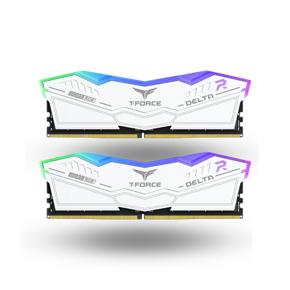Team T-Force Delta RGB White DDR5 PC48000 6000MHz 64GB (2x32GB) 38-38-38-78 - FF4D564G6000HC38ADC01