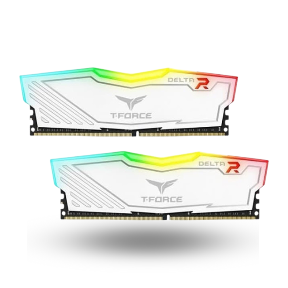 Team T-Force Delta RGB White DDR4 PC25600 3200MHz 16GB (2x8GB) 16-18-18-38 - TF4D416G3200HC16CDC01
