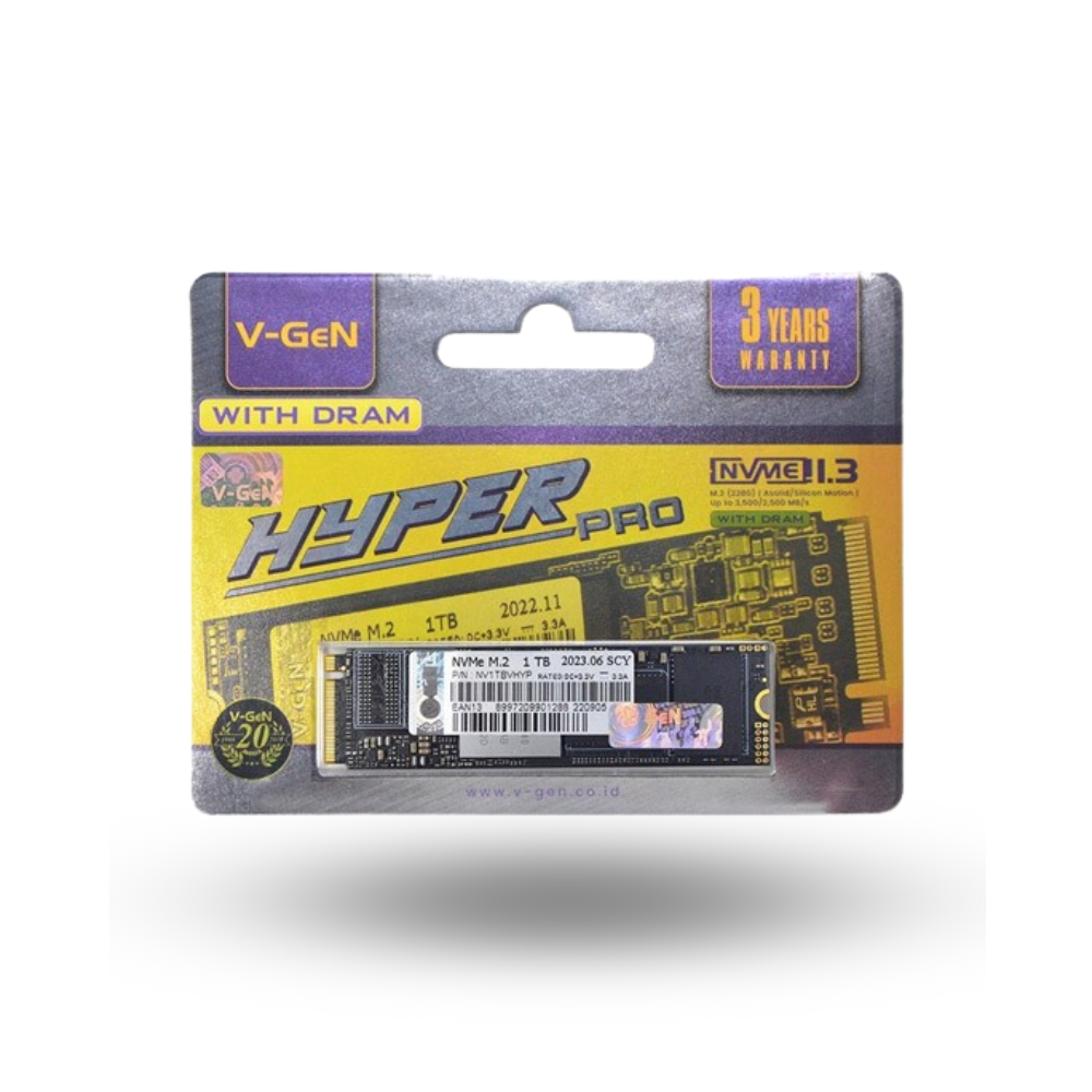 V-Gen SSD M.2 NVMe PCIe Gen3 x4 1TB - Hyper PRO Series
