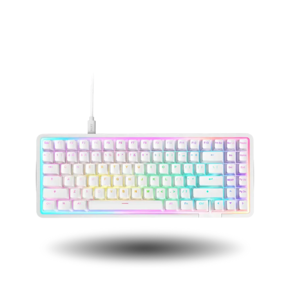 NZXT Function Elite MiniTKL White Premium Tenkeyless Magnetic Gaming Keyboard