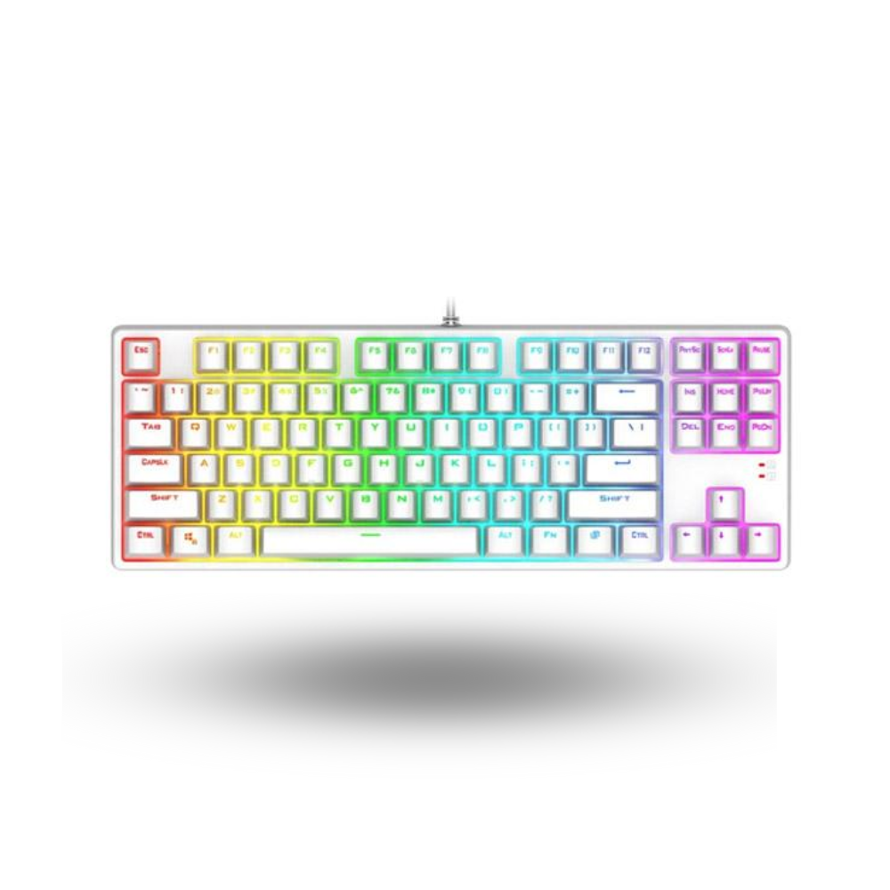 1STPLAYER DK5.0 Lite WHITE - Gaming Mechanical Keyboard 87 Keys (Blue Switch) - RGB Backlit - Dust & Waterproof