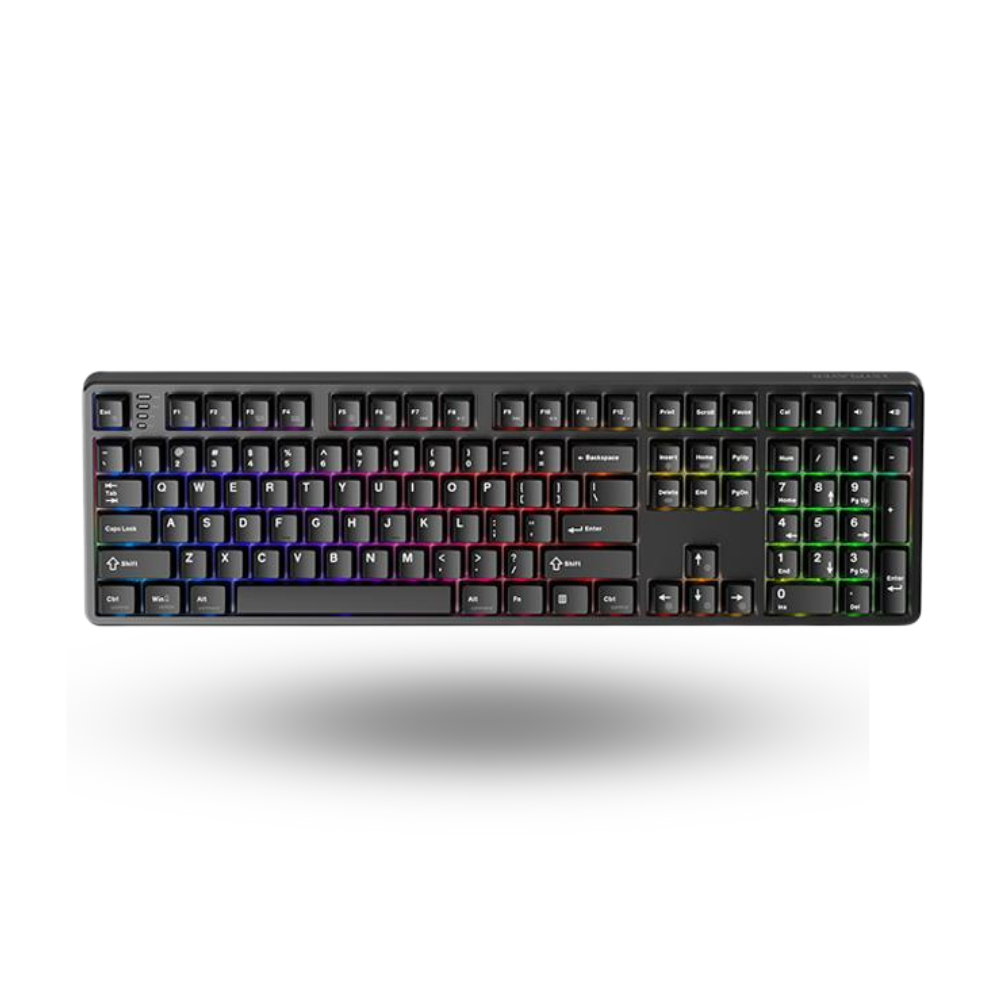 1STPLAYER DK6.0 Black - Gaming Mechanical Keyboard 108 Keys Layout (Blue Switch) - Gasket Structure - RGB Backligting - ABS Keycap - Side Decorative Light Design