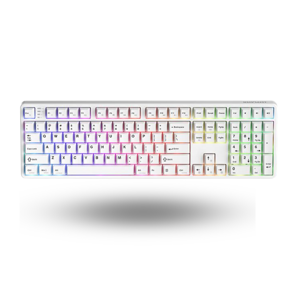 1STPLAYER DK6.0 White - Gaming Mechanical Keyboard 108 Keys Layout (Blue Switch) - Gasket Structure - RGB Backligting - ABS Keycap - Side Decorative Light Design