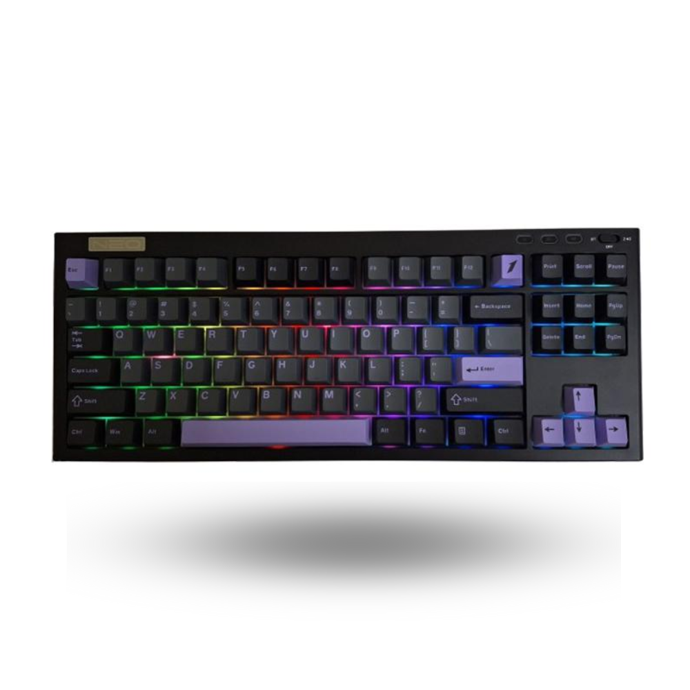 1STPLAYER NEO87 Midnight Vilot Gaming Mechanical Keyboard 88 Keys Layout - Gasket Structure - RGB Backligting - PBT Keycap - Five-layer Noise Cancellation - Accent Light Strip on The Side of The Keyboard