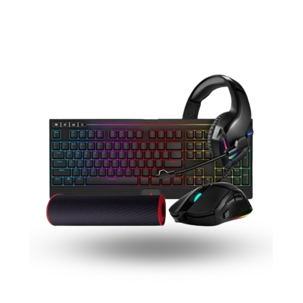 1STPLAYER Gaming DK9.0 Fire Dancing Kit (RGB Backlit Gaming Keyboard + RGB Mouse 6400dpi + RGB LED Headset + Mousepad)