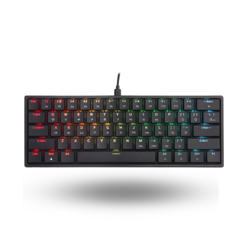 Digital Alliance Meca 6 RGB Low Profile Mini 60% Mechanical Gaming Keyboard (Black/White)