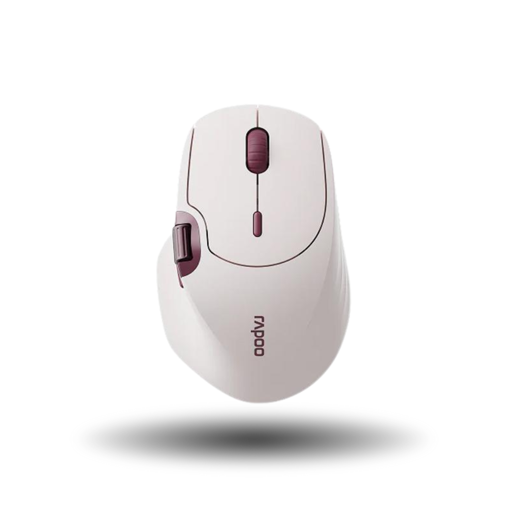 Rapoo MT560 Multi-mode Wireless Ergonomic Optical Mouse - Light Pink