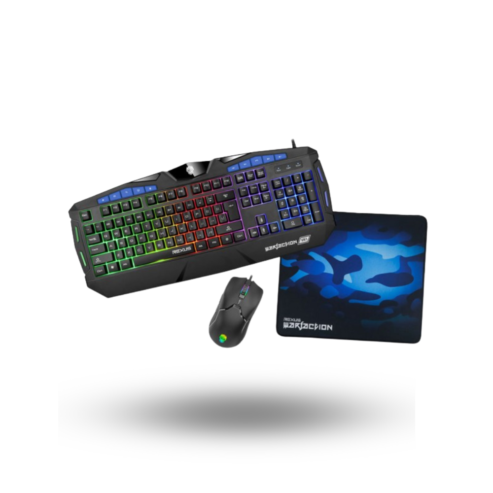 Rexus Keyboard + Mouse + Mousepad Gaming Rexus Warfaction VR1
