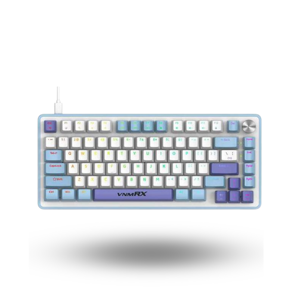 VenomRX Bionic Blue White 75% Wired Mechanical Keyboard