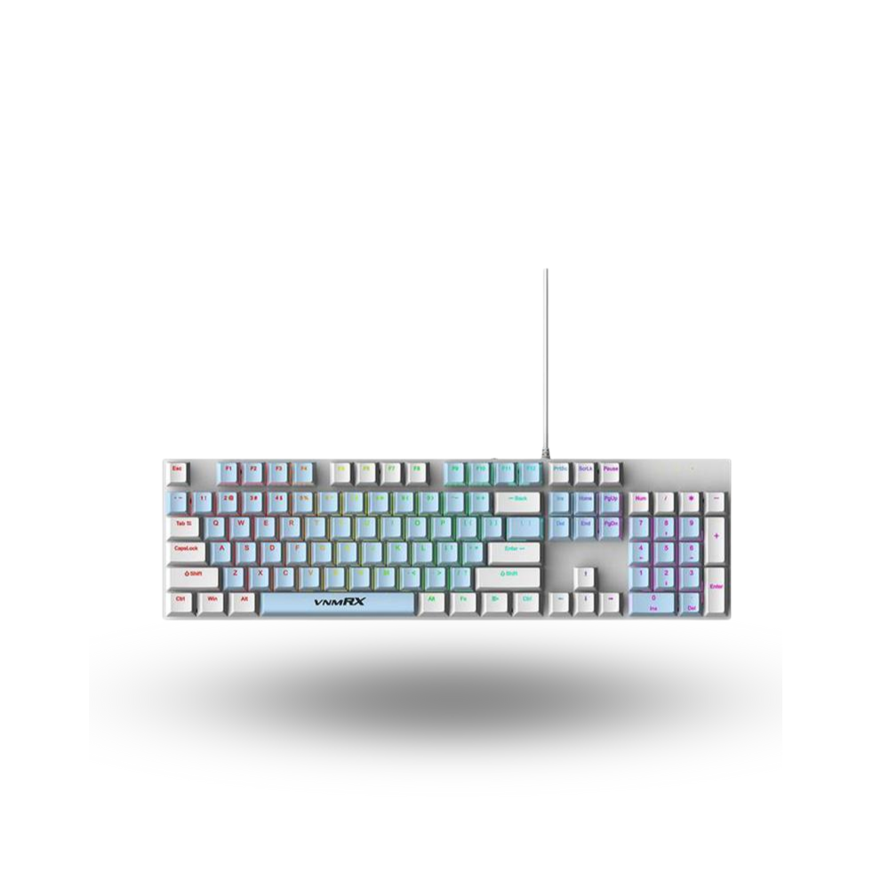 VenomRX Tron Blue White Full Size Wired Mechanical Keyboard