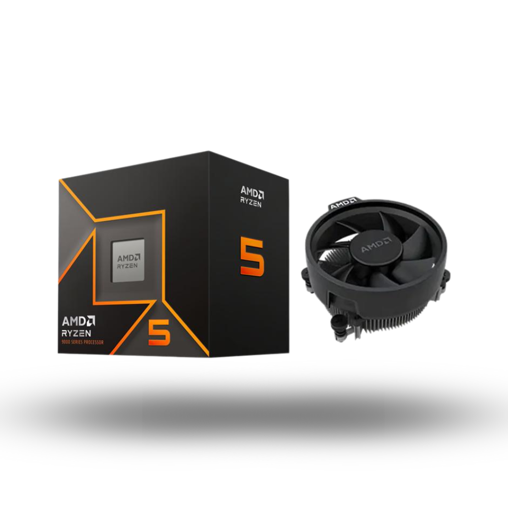 AMD Ryzen 5 9600 3.8GHz Up To 5.2GHz Cache 32MB 65W AM5 [Box] - 6 Core - 100-100000718BOX - with Wraith Stealth Cooler