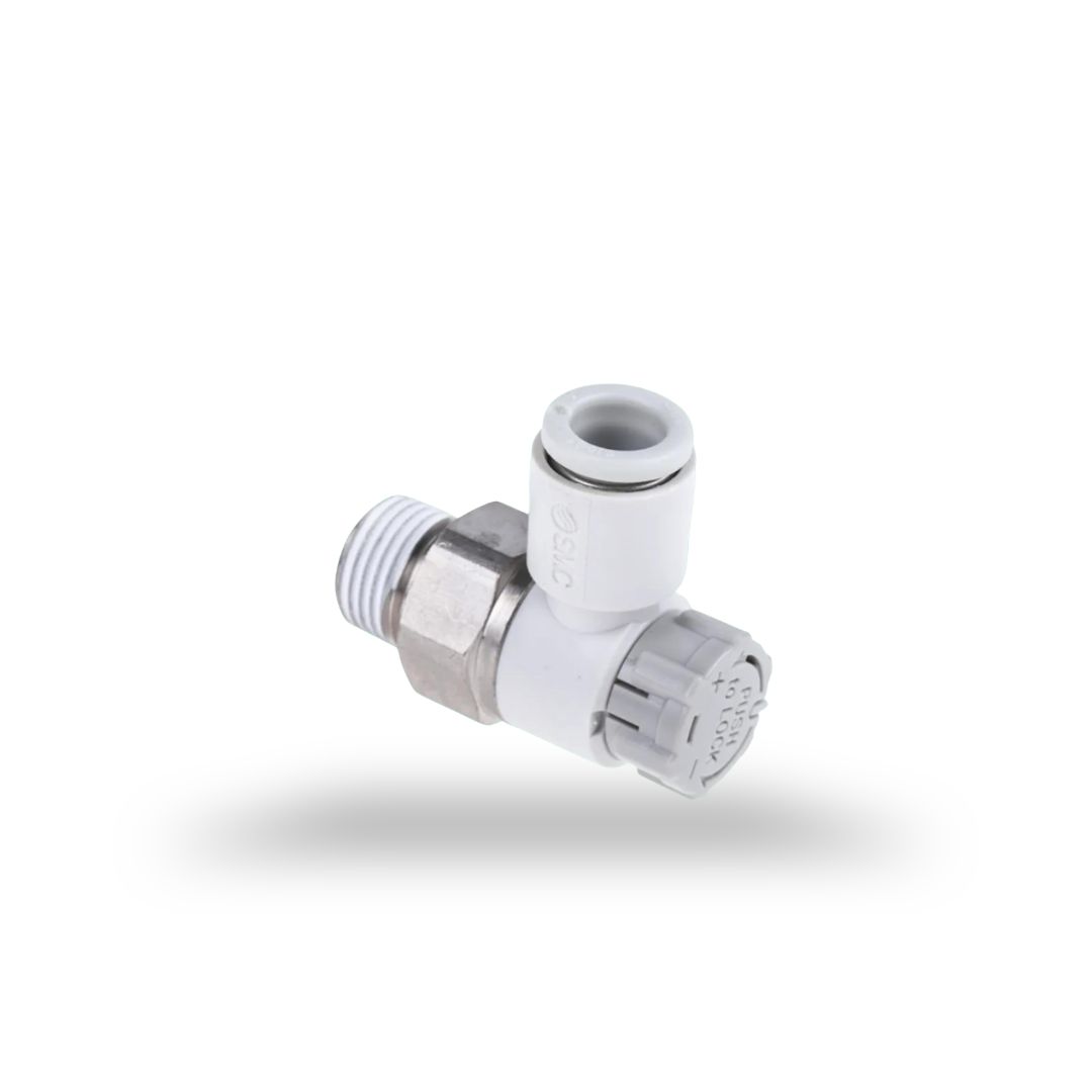 SMC SPEED CONTROLLER, ELBOW TYPE 1/8", 6MM AS2201F-01-06SA READY STOK