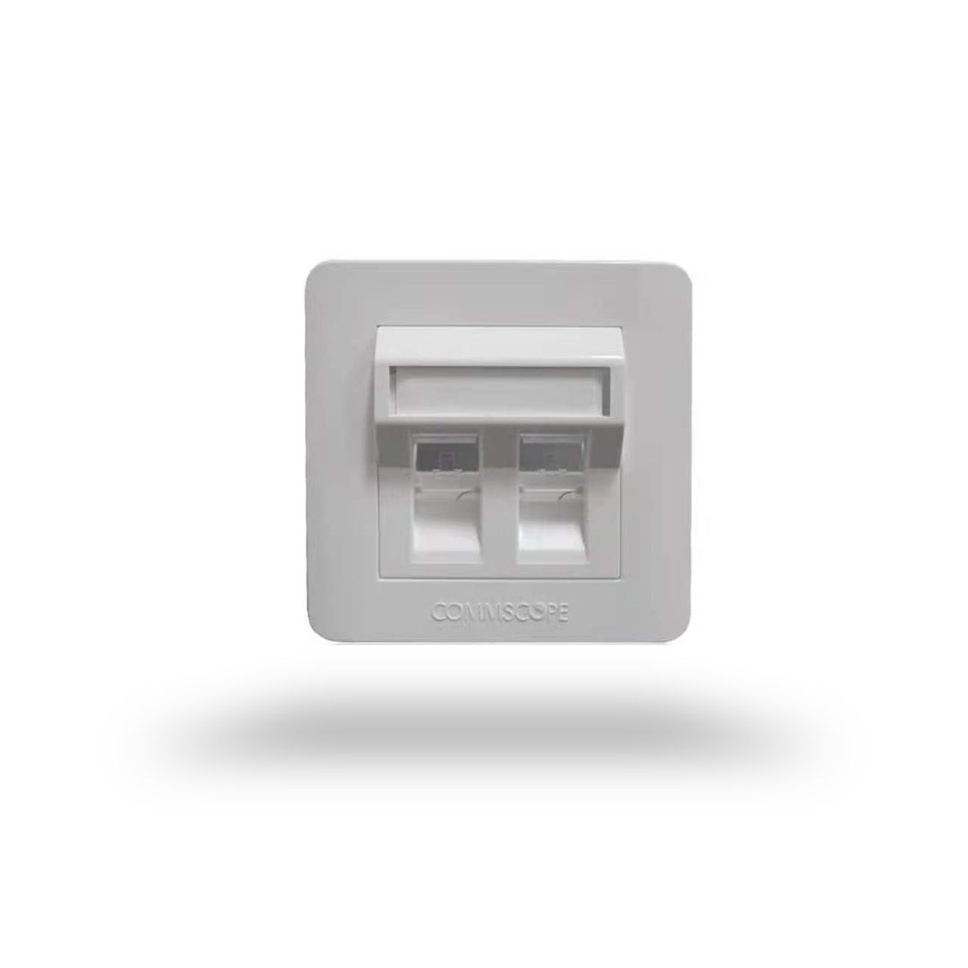 Faceplate Kit Dual Port 2 Hole RJ45 RJ11 Modular Jack AMP Commscope READY STOCK