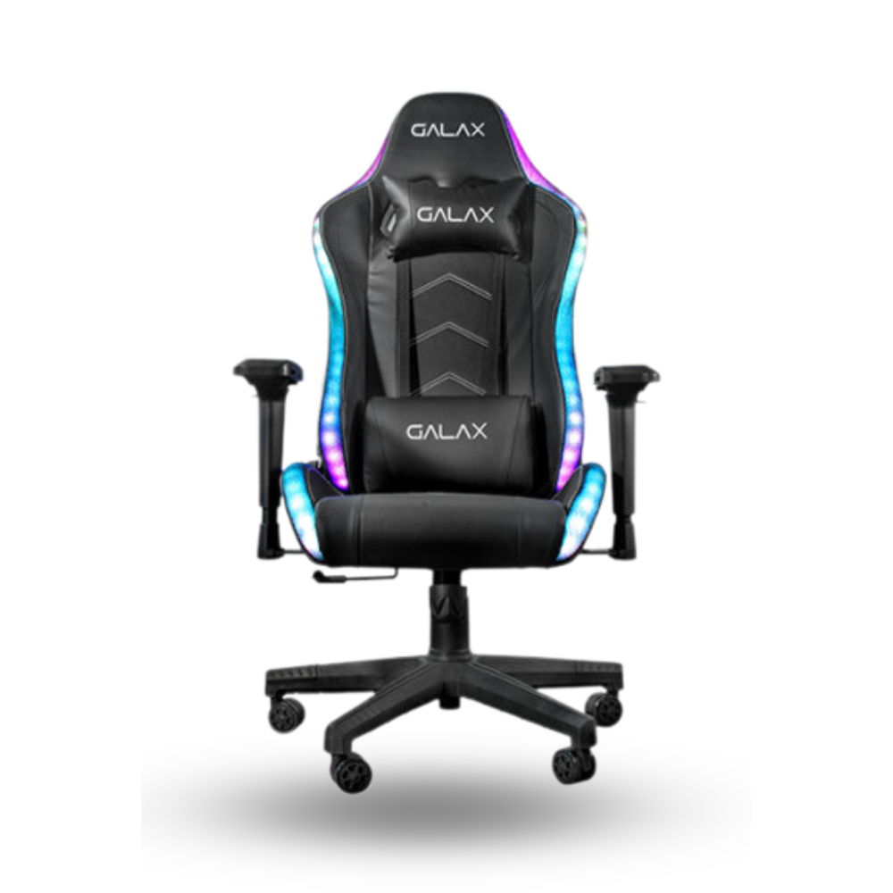 GALAX Gaming Chair GC-01 Black - RGB Effect - Lumbar Pillow - Ergonomic Support System