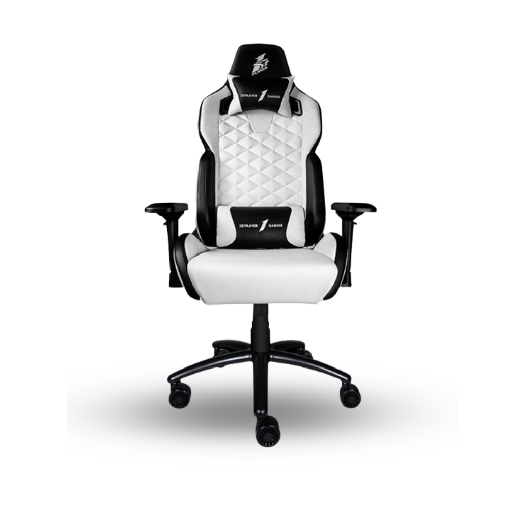 1STPLAYER GAMING CHAIR DK2 - BLACK WHITE - All Steel Skeleton - High Density Integrated Molded Foam