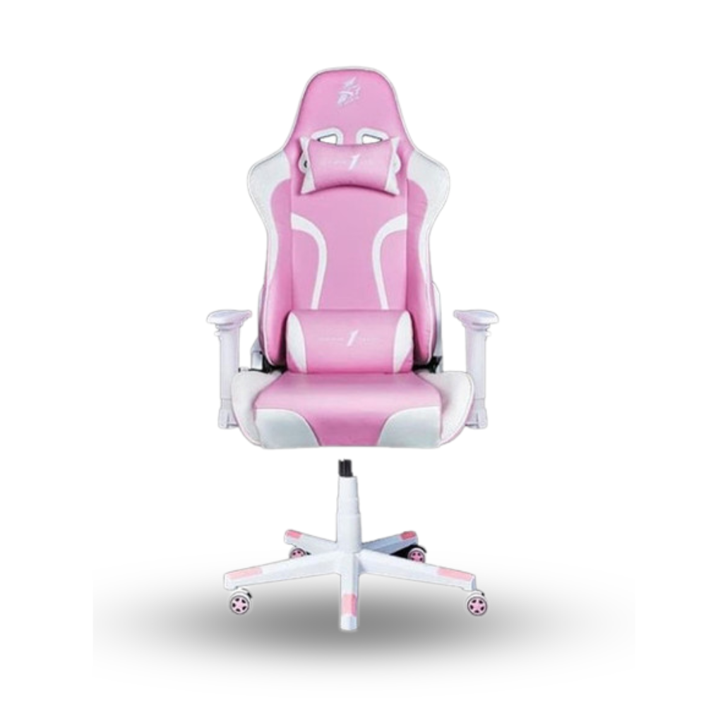 1STPLAYER GAMING CHAIR FD-GC1 - PINK WHITE - All Steel Skeleton - High Density Integrated Molded Foam