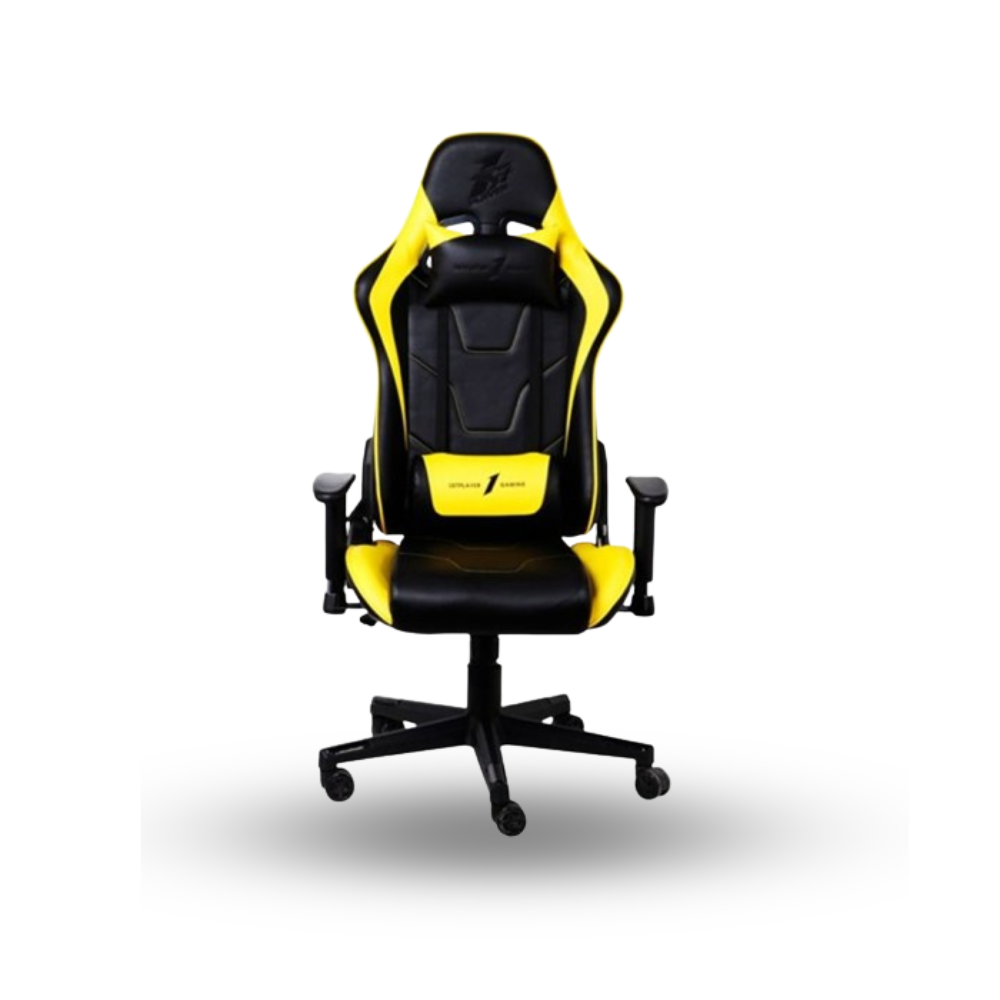 1STPLAYER GAMING CHAIR FK2 - BLACK YELLOW - LUMBAR MASSAGE - Comfort - All Steel Skeleton - High Density Molded Foam