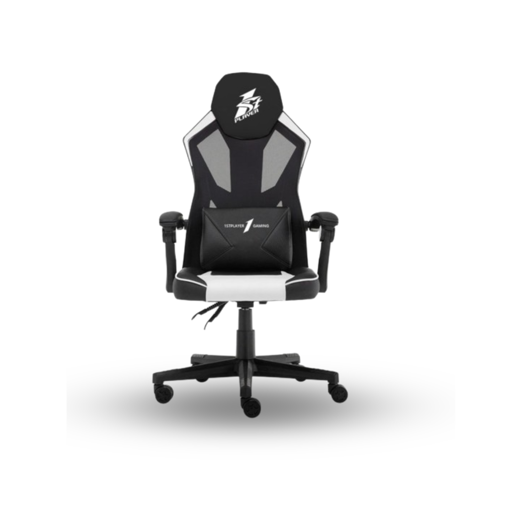 1STPLAYER GAMING CHAIR P01 - BLACK WHITE - Comfort - All Steel Skeleton - High Density Molded Foam