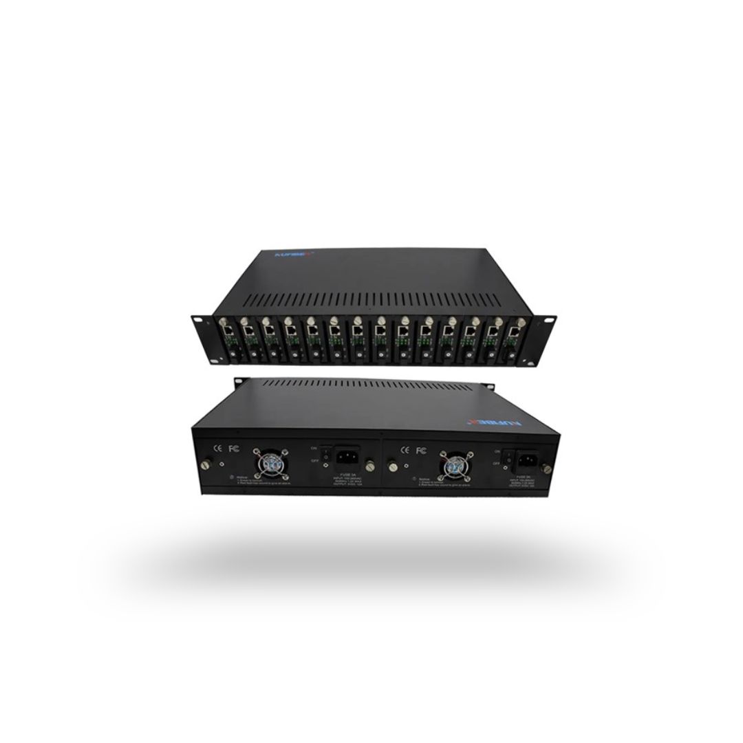 RACK MEDIA CONVERTER HTB 14 SLOT DOUBLE POWER RACKMOUNT RAK SERVER HTB